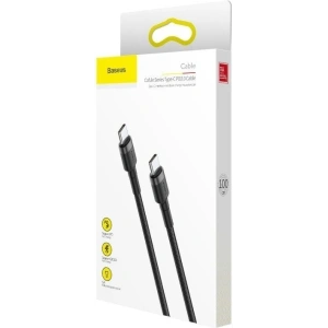 Kabel USB-C PD Baseus Cafule PD 2.0 QC 3.0 60W 1m (czarno-szary)