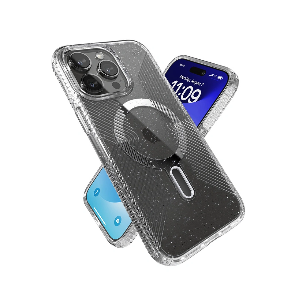 Wholesale Speck Presidio Lux Grip ClickLock MagSafe Apple iPhone 15 Pro Max (Clear/Chrome Finish/Serene Silver) - SPK539 - {ean13} - Hurt