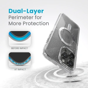Wholesale Speck Presidio Lux Grip ClickLock MagSafe Apple iPhone 15 Pro Max (Clear/Chrome Finish/Serene Silver) - SPK539 - {ean13} - Hurt