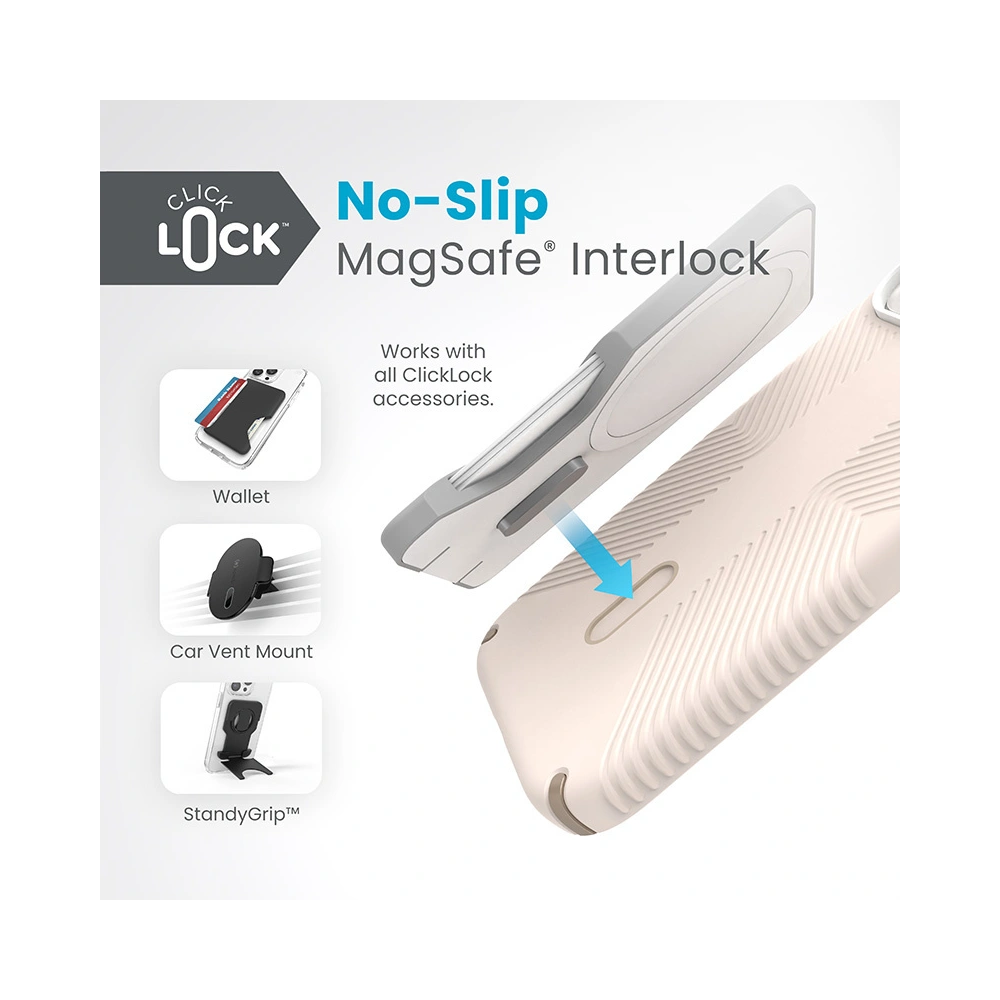 Hurtownia GSM - Etui Speck Presidio2 Grip ClickLock MagSafe Apple iPhone 15 (Bělená kost/ Dědictví zlato/ Ořechově hnědá) - SPK541 - {ean13} - Hurt