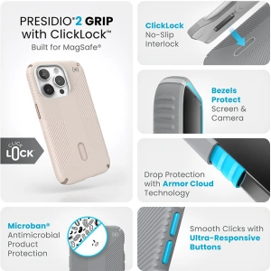 Hurtownia GSM - Etui Speck Presidio2 Grip ClickLock MagSafe Apple iPhone 15 Pro (Bělená kost/ Dědictví zlato/ Oříškově hnědá) - SPK542 - {ean13} - Hurt