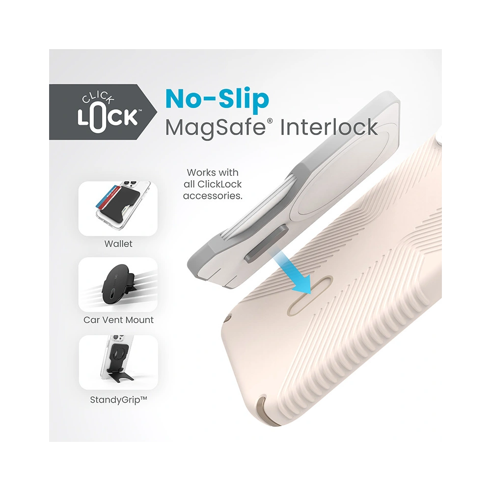 Hurtownia GSM - Etui Speck Presidio2 Grip ClickLock MagSafe Apple iPhone 15 Plus / 14 Plus (Bone Alb/Gold Moștenit/Maro Hazel) - SPK543 - {ean13} - Hurt