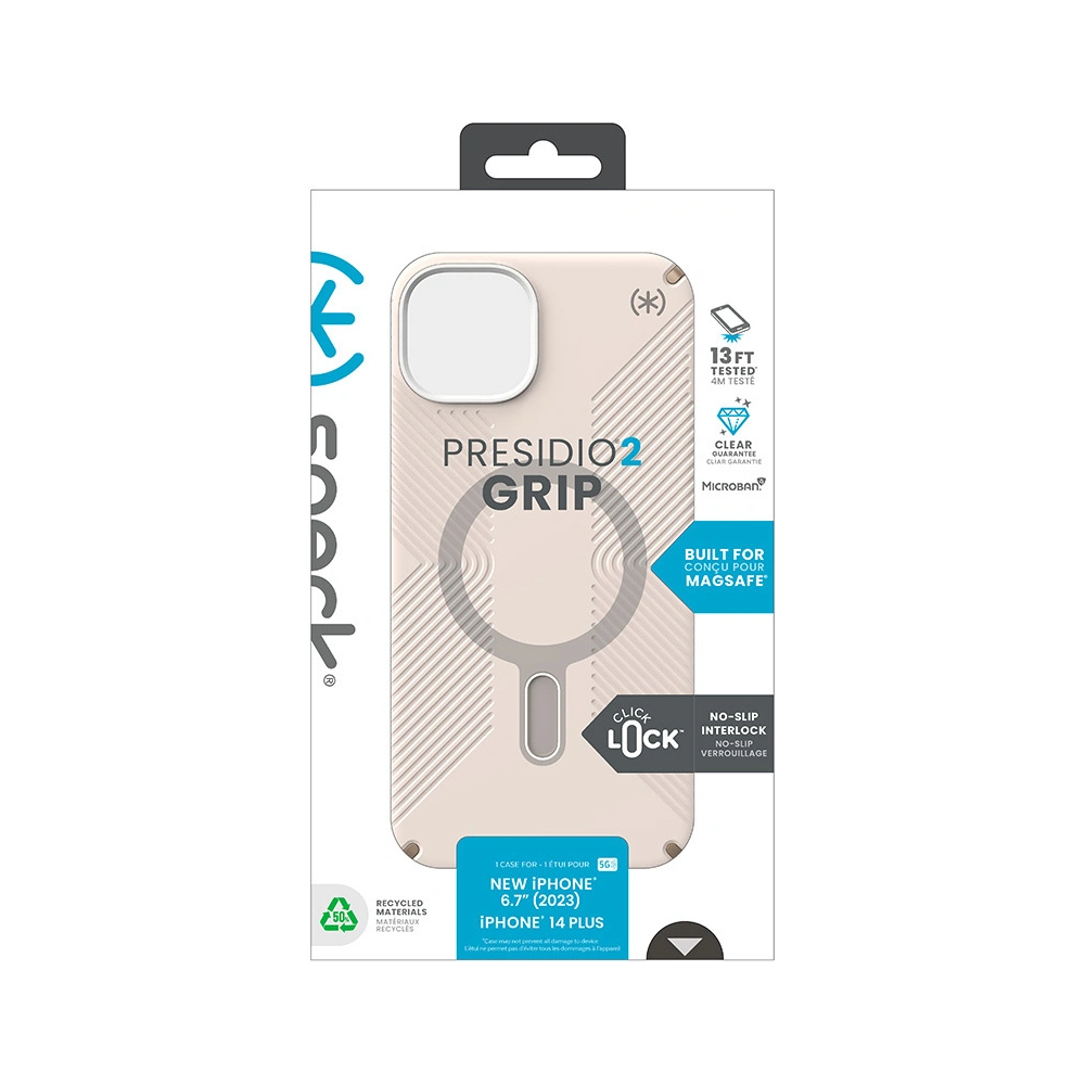 Hurtownia GSM - Etui Speck Presidio2 Grip ClickLock MagSafe Apple iPhone 15 Plus / 14 Plus (Bone Alb/Gold Moștenit/Maro Hazel) - SPK543 - {ean13} - Hurt