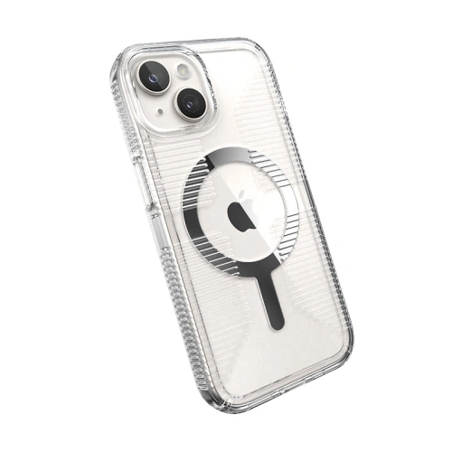 Etui Speck Gemshell Grip MagSafe Apple iPhone 15 (Clear/Chrome Finish)