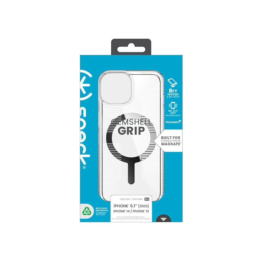 Wholesale Speck Gemshell Grip MagSafe Apple iPhone 15 (Clear/Chrome Finish) - SPK552 - {ean13} - Hurt