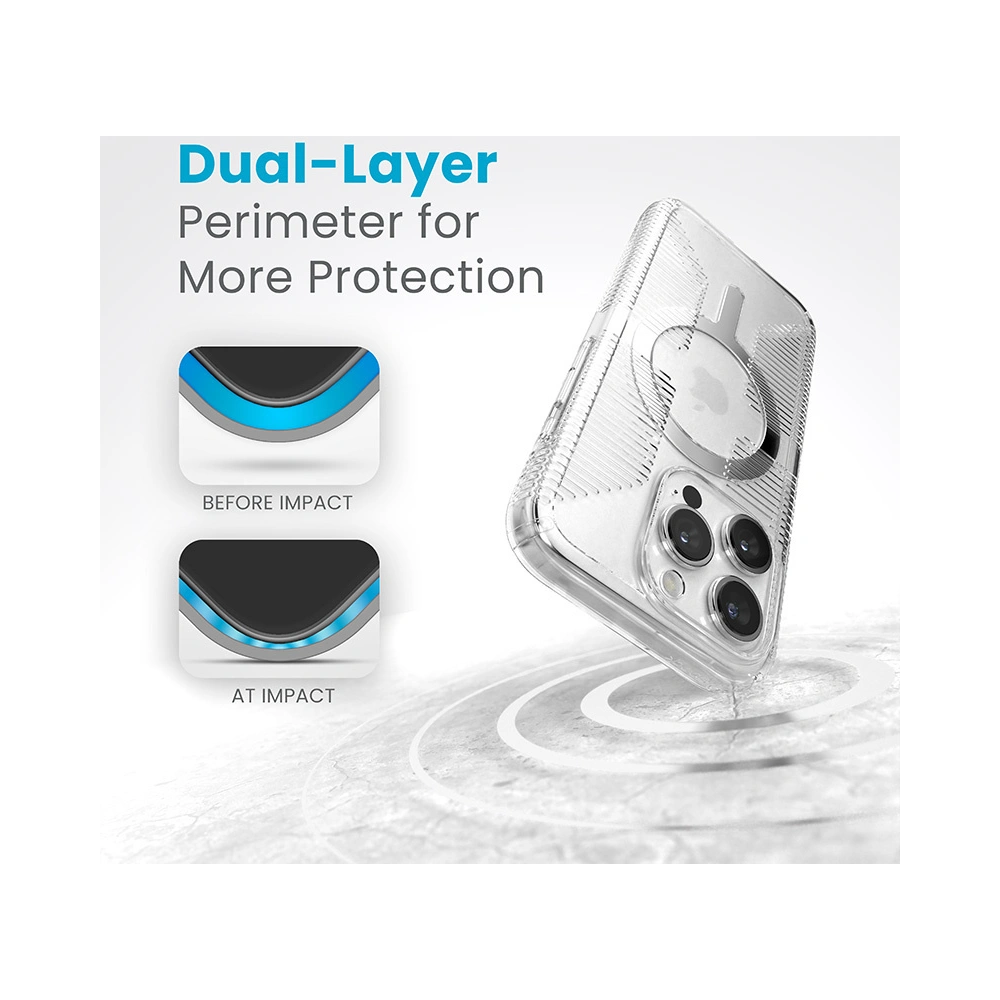 Wholesale Speck Gemshell Grip MagSafe Apple iPhone 15 Pro (Clear/Chrome Finish) - SPK553 - {ean13} - Hurt