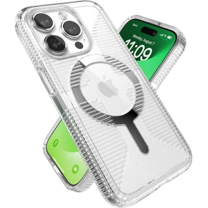 Hurtownia GSM - Etui Speck Gemshell Grip MagSafe Apple iPhone 15 Pro (Clear/Chrome Finish) - SPK553 - {ean13} - Hurt