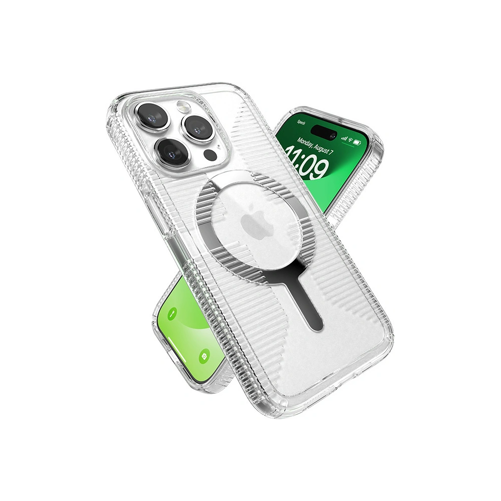 Wholesale Speck Gemshell Grip MagSafe Apple iPhone 15 Pro (Clear/Chrome Finish) - SPK553 - {ean13} - Hurt