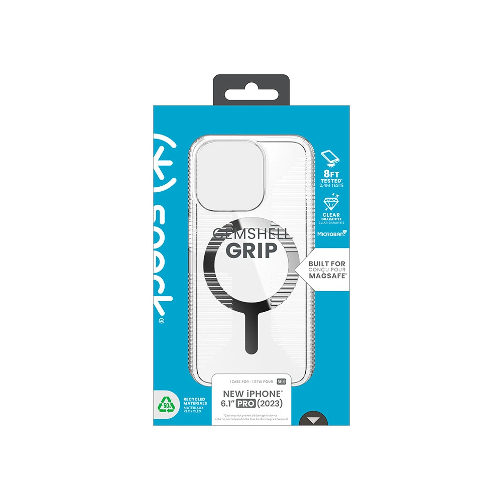 Wholesale Speck Gemshell Grip MagSafe Apple iPhone 15 Pro (Clear/Chrome Finish) - SPK553 - {ean13} - Hurt