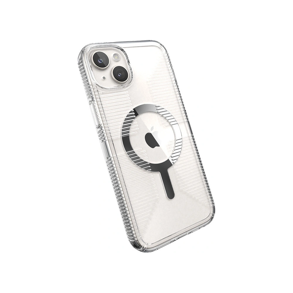 Hurtownia GSM - Etui Speck Gemshell Grip MagSafe Apple iPhone 15 Plus / 14 Plus (Průhledný/Chromový povrch) - SPK554 - {ean13} - Hurt