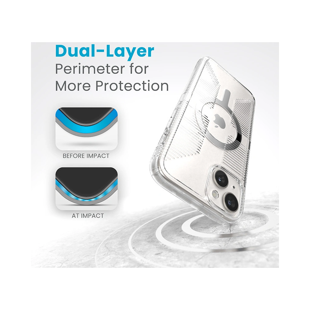 Hurtownia GSM - Case Speck Gemshell Grip MagSafe Apple iPhone 15 Plus / 14 Plus (Klar/Chrom-Finish) - SPK554 - {ean13} - Hurt