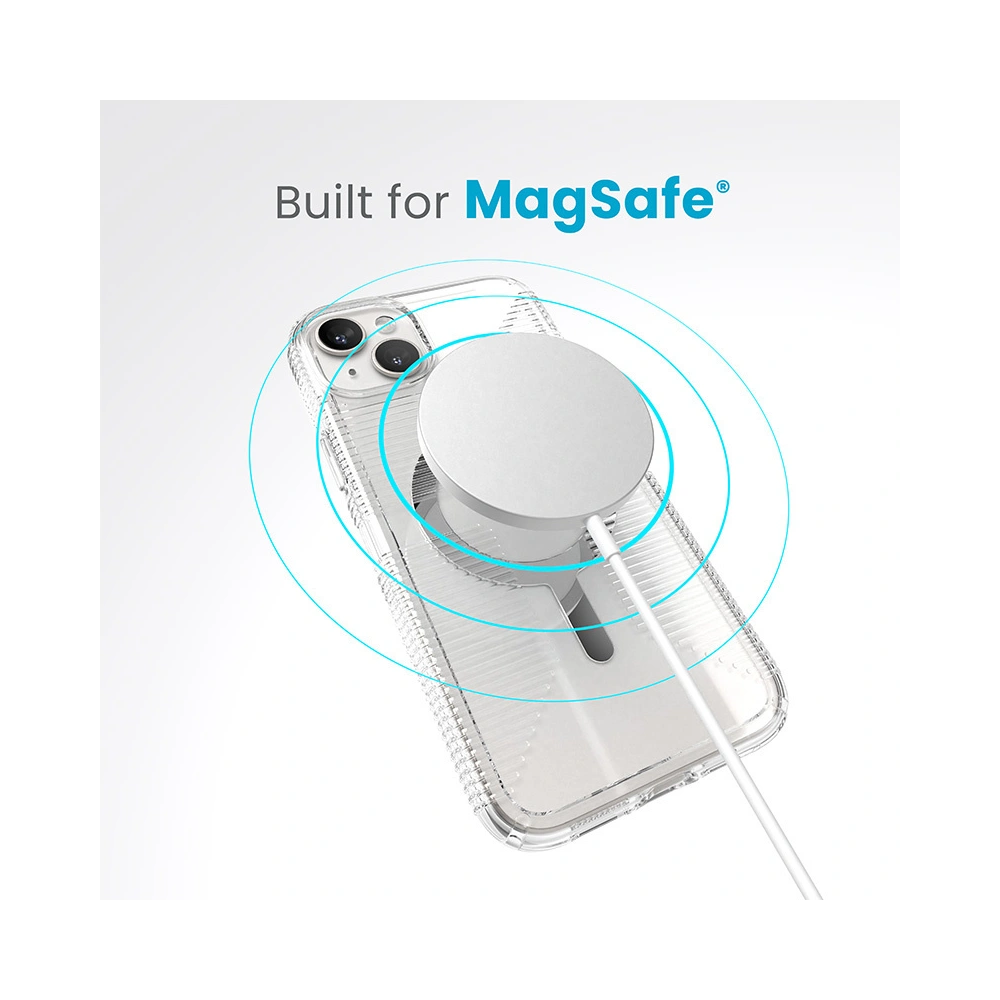 Wholesale Speck Gemshell Grip MagSafe Apple iPhone 15 Plus / 14 Plus (Clear/Chrome Finish) - SPK554 - {ean13} - Hurt
