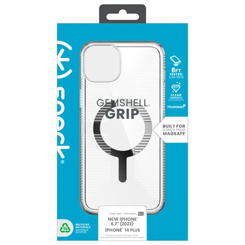 Etui Speck Gemshell Grip MagSafe Apple iPhone 15 Plus / 14 Plus (Clear/Chrome Finish)