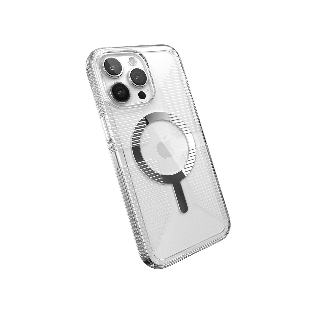 Wholesale Speck Gemshell Grip MagSafe Apple iPhone 15 Pro Max (Clear/Chrome Finish) - SPK555 - {ean13} - Hurt