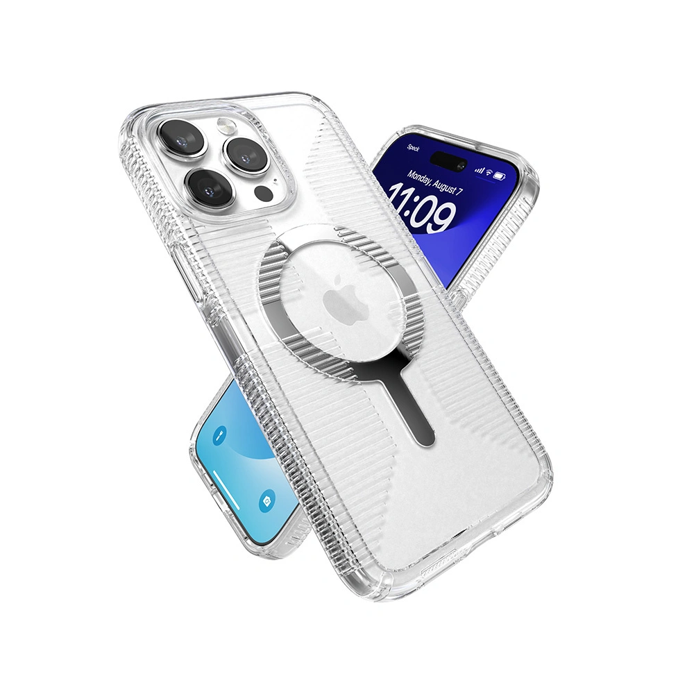 Wholesale Speck Gemshell Grip MagSafe Apple iPhone 15 Pro Max (Clear/Chrome Finish) - SPK555 - {ean13} - Hurt