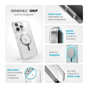 Wholesale Speck Gemshell Grip MagSafe Apple iPhone 15 Pro Max (Clear/Chrome Finish) - SPK555 - {ean13} - Hurt