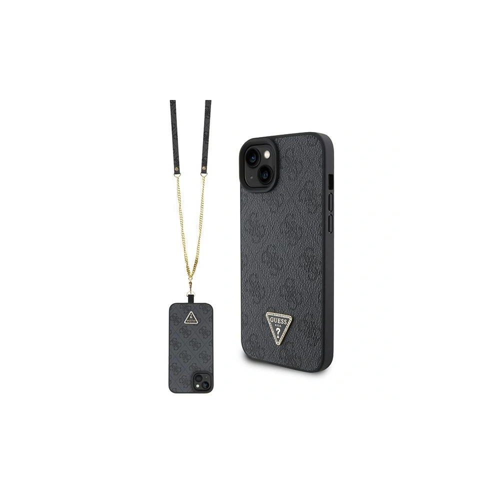 Hurtownia GSM - Case Guess GUHCP15MP4TDSCPK Apple iPhone 15 Plus / 14 Plus Hartschale Crossbody 4G Metalllogo schwarz/black - GUE2907 - {ean13} - Hurt