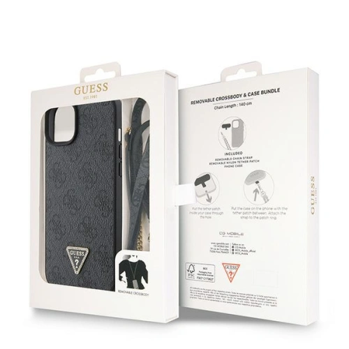 Etui Guess GUHCP15MP4TDSCPK Apple iPhone 15 Plus / 14 Plus hardcase Crossbody 4G Metal Logo czarny/black
