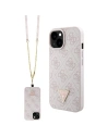 Etui Guess GUHCP15MP4TDSCPP Apple iPhone 15 Plus / 14 Plus hardcase Crossbody 4G Metal Logo roz/roz