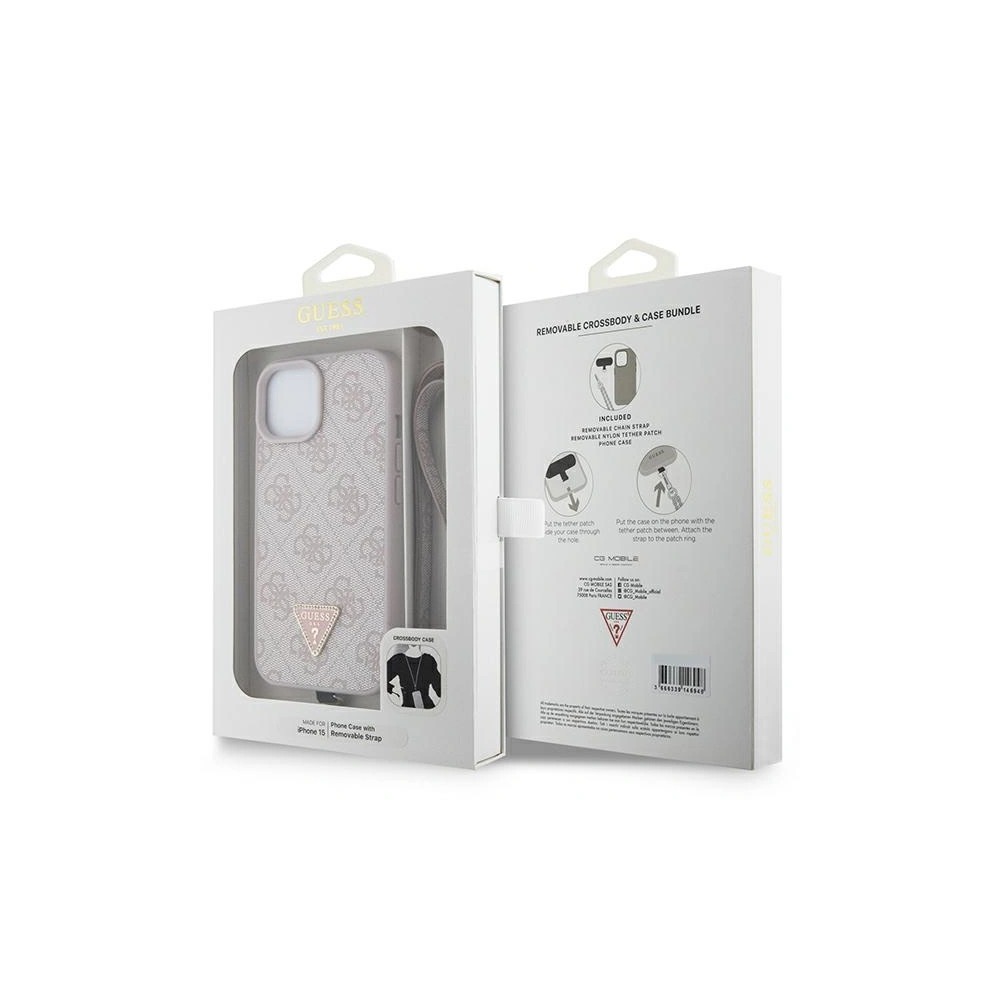 Hurtownia GSM - Etui Guess GUHCP15MP4TDSCPP Apple iPhone 15 Plus / 14 Plus kemény tok Crossbody 4G Fém Logo rózsaszín/pink - GUE2908 - {ean13} - Hurt