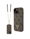 Guess GUHCP15MP4TDSCPW Apple iPhone 15 Plus / 14 Plus hardcase Crossbody 4G Metal Logo brown