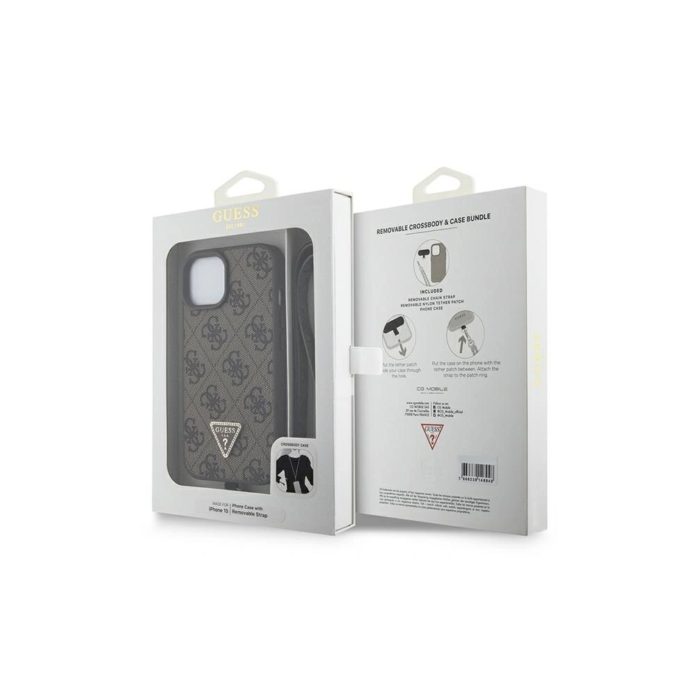 Hurtownia GSM - Etui Guess GUHCP15MP4TDSCPW Apple iPhone 15 Plus / 14 Plus hardcase Crossbody 4G Metal Logo hnědý/brown - GUE2909 - {ean13} - Hurt