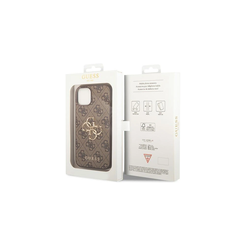 Wholesale Guess GUHCP15S4GMGBR Apple iPhone 15 hardcase 4G Big Metal Logo brown - GUE2911 - {ean13} - Hurt