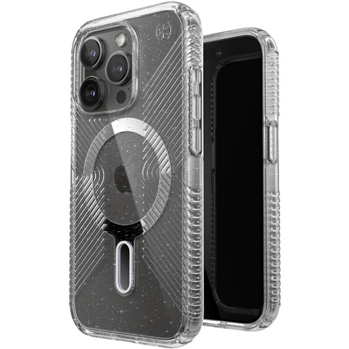Hurtownia Speck - 840168537020 - SPK556 - Etui Speck Presidio Lux Grip ClickLock MagSafe Apple iPhone 15 Pro (Clear/Chrome Finish/Serene Silver) - B2B homescreen