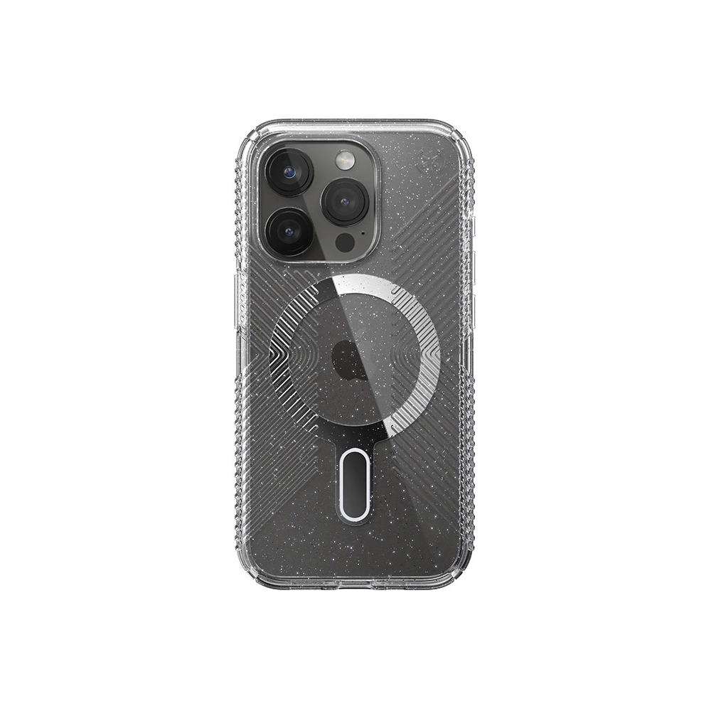 Hurtownia GSM - Etui Speck Presidio Lux Grip ClickLock MagSafe Apple iPhone 15 Pro (Átlátszó/Króm Bevonat/Csendes Ezüst) - SPK556 - {ean13} - Hurt