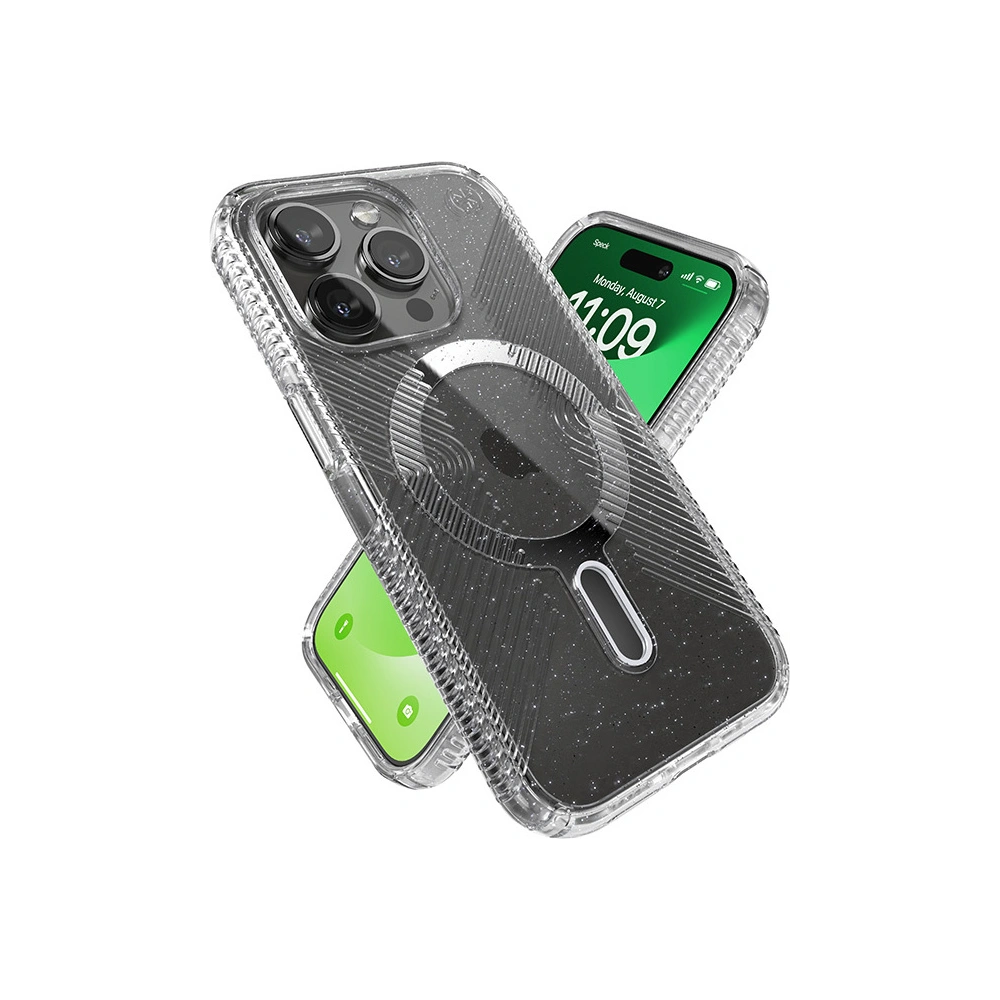 Hurtownia GSM - Etui Speck Presidio Lux Grip ClickLock MagSafe Apple iPhone 15 Pro (Átlátszó/Króm Bevonat/Csendes Ezüst) - SPK556 - {ean13} - Hurt