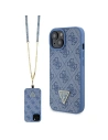 Etui Guess GUHCP15SP4TDSCPB Apple iPhone 15 hardcase Crossbody 4G Metal Logo albastru/blue