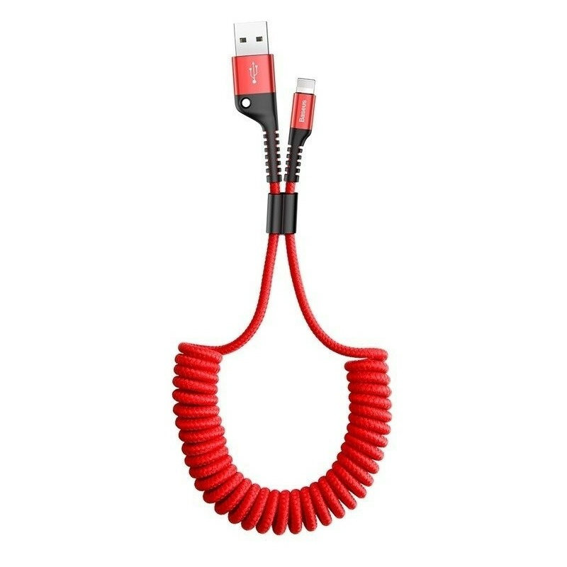 Hurtownia Baseus - 6953156284746 - BSU395RED - Kabel sprężynowy USB-C Baseus Spring 1m 2A (czerwony) - B2B homescreen