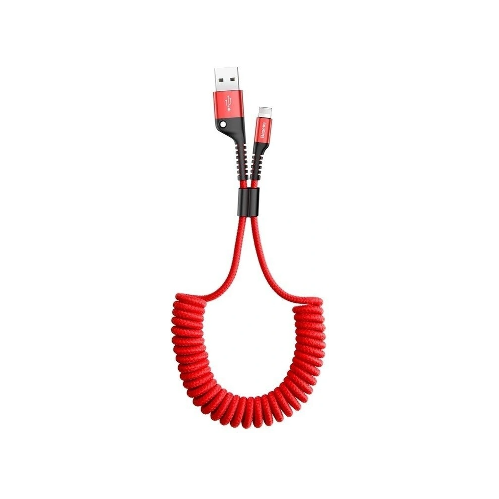Hurtownia GSM - Kabel pružinový USB-C Baseus Spring 1m 2A (červený) - BSU395RED - {ean13} - Hurt