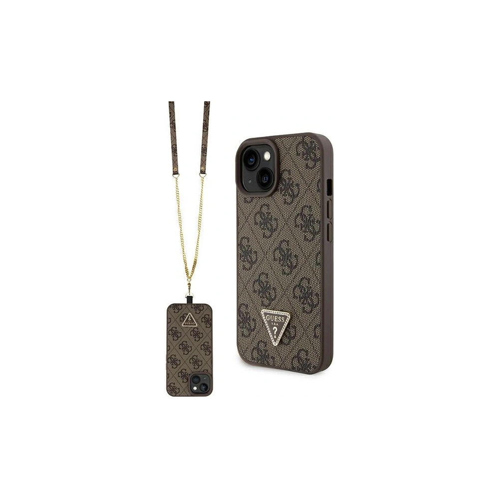 Hurtownia GSM - Etui Guess GUHCP15SP4TDSCPW Apple iPhone 15 hardcase Crossbody 4G Metal Logo brązowy/brown - GUE2920 - {ean13} - Hurt