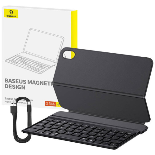 Baseus Distributor - 6932172635503 - BSU4594 - Baseus Brilliance Apple iPad mini (6th gen) magnetic keyboard case (black) - B2B homescreen