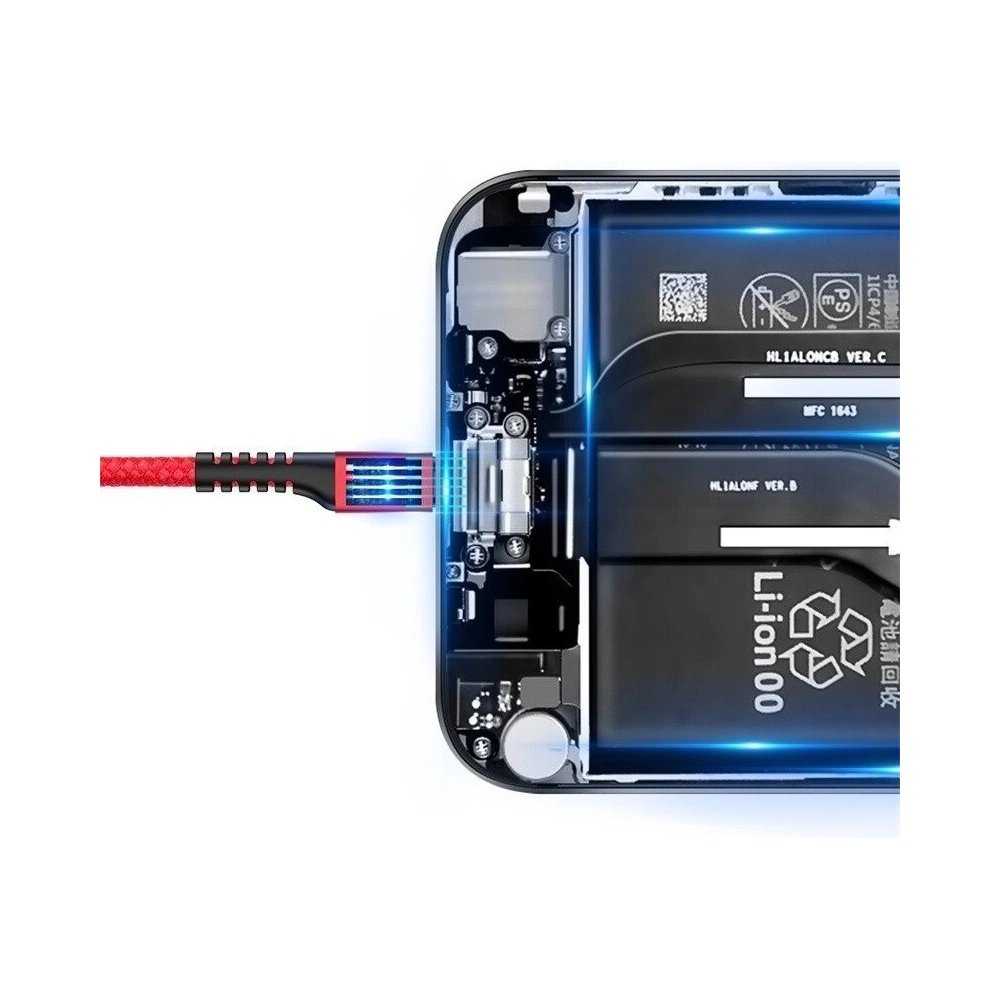 Hurtownia GSM - Kabel pružinový USB-C Baseus Spring 1m 2A (červený) - BSU395RED - {ean13} - Hurt