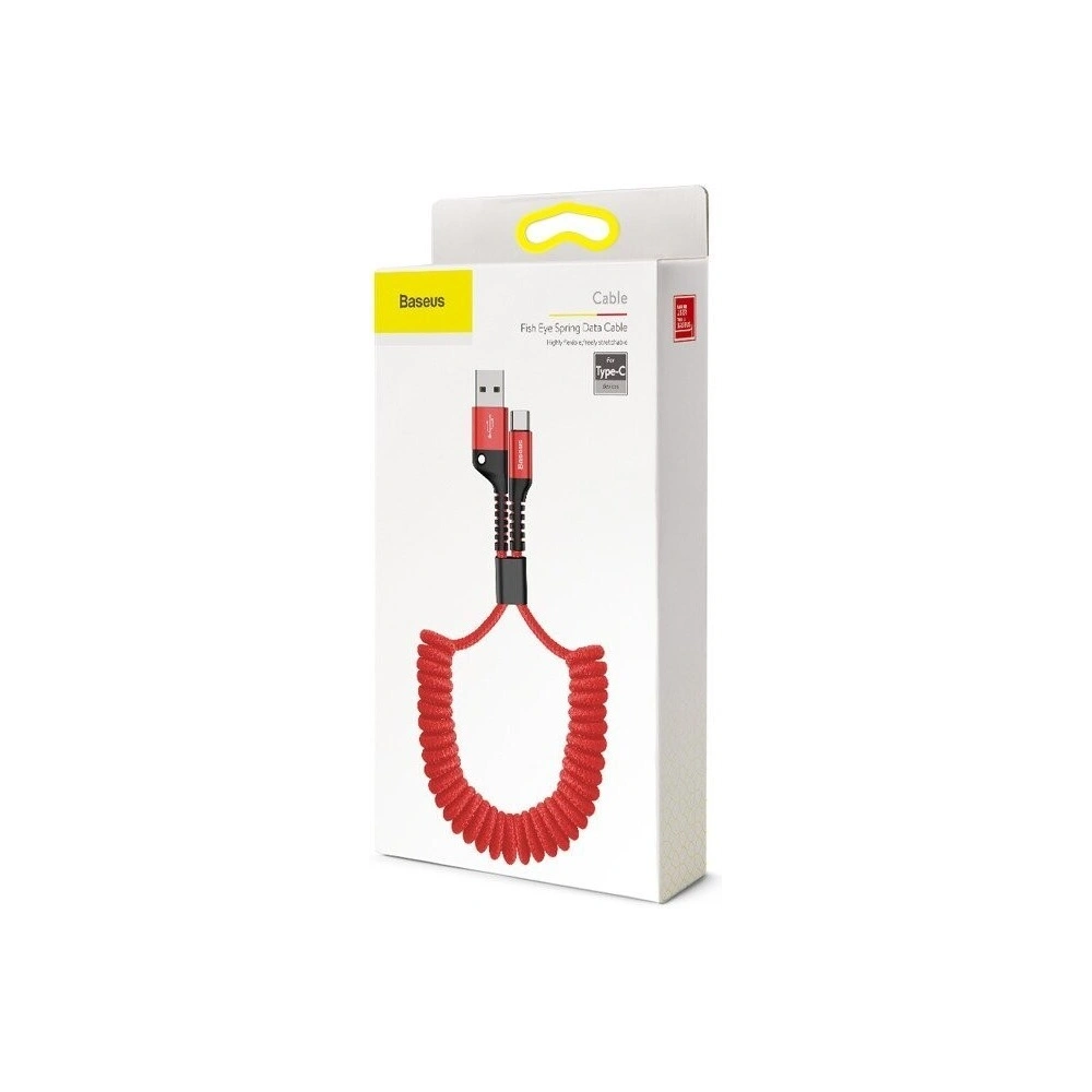 Hurtownia GSM - Kabel pružinový USB-C Baseus Spring 1m 2A (červený) - BSU395RED - {ean13} - Hurt