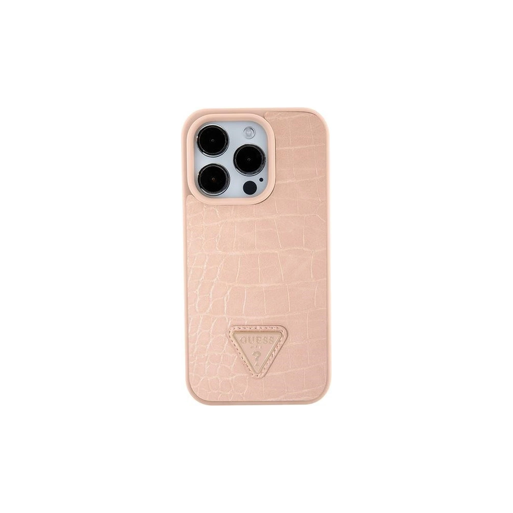 Hurtownia GSM - Etui Guess GUHCP15SPCRTHCP Apple iPhone 15 hardcase Croco Triangle Metal Logo różowy/pink - GUE2922 - {ean13} - Hurt