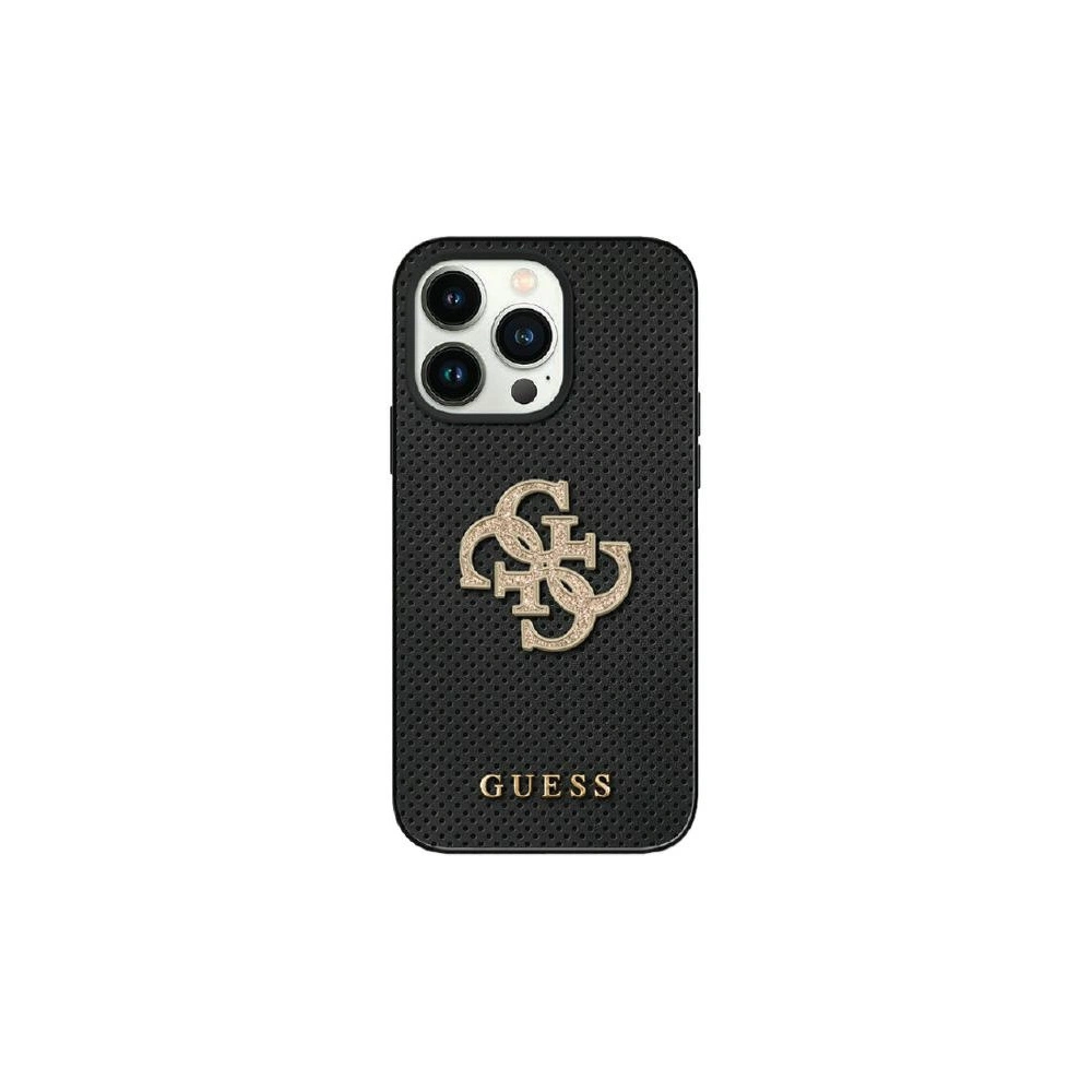 Hurtownia GSM - Etui Guess GUHCP15SPSP4LGK Apple iPhone 15 hardcase Leather Perforated 4G Glitter Logo czarny/black - GUE2924 - {ean13} - Hurt