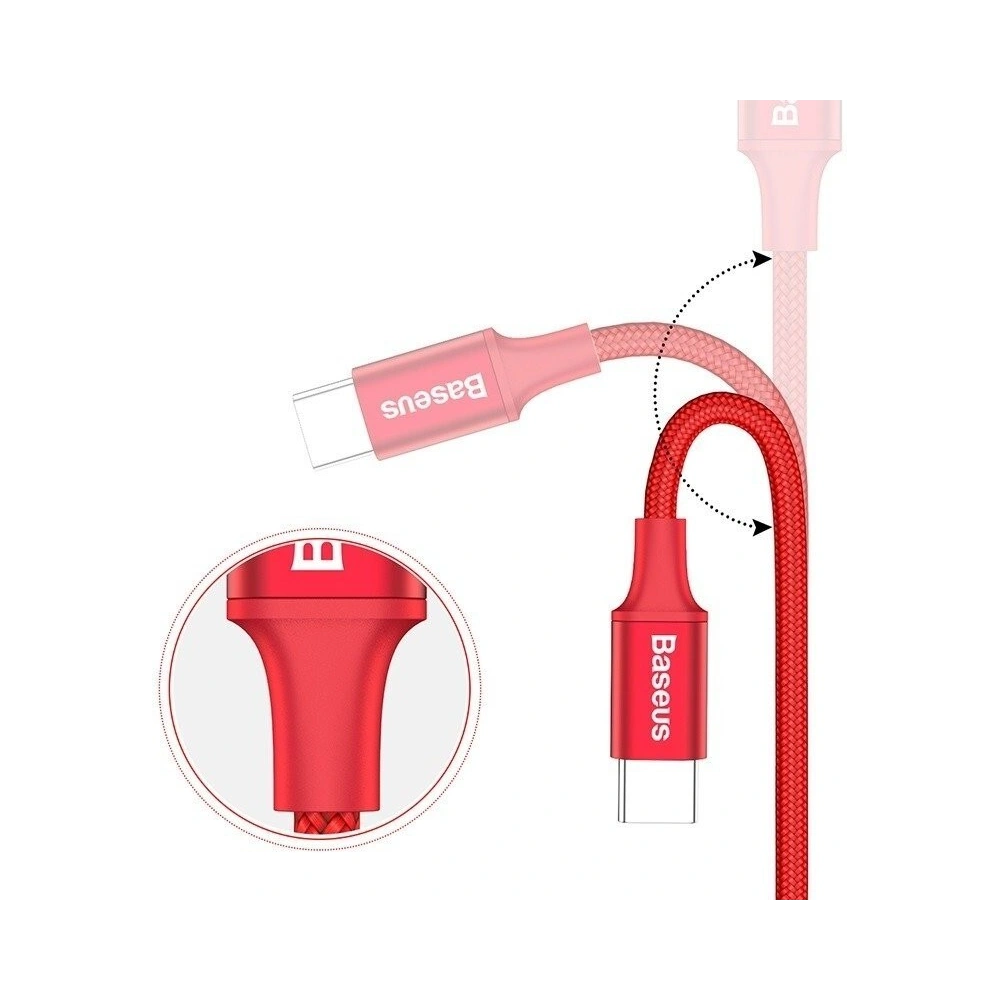Hurtownia GSM - Kabel USB-C z podświetleniem LED Baseus Rapid 2m 2A (czerwony) - BSU397RED - {ean13} - Hurt