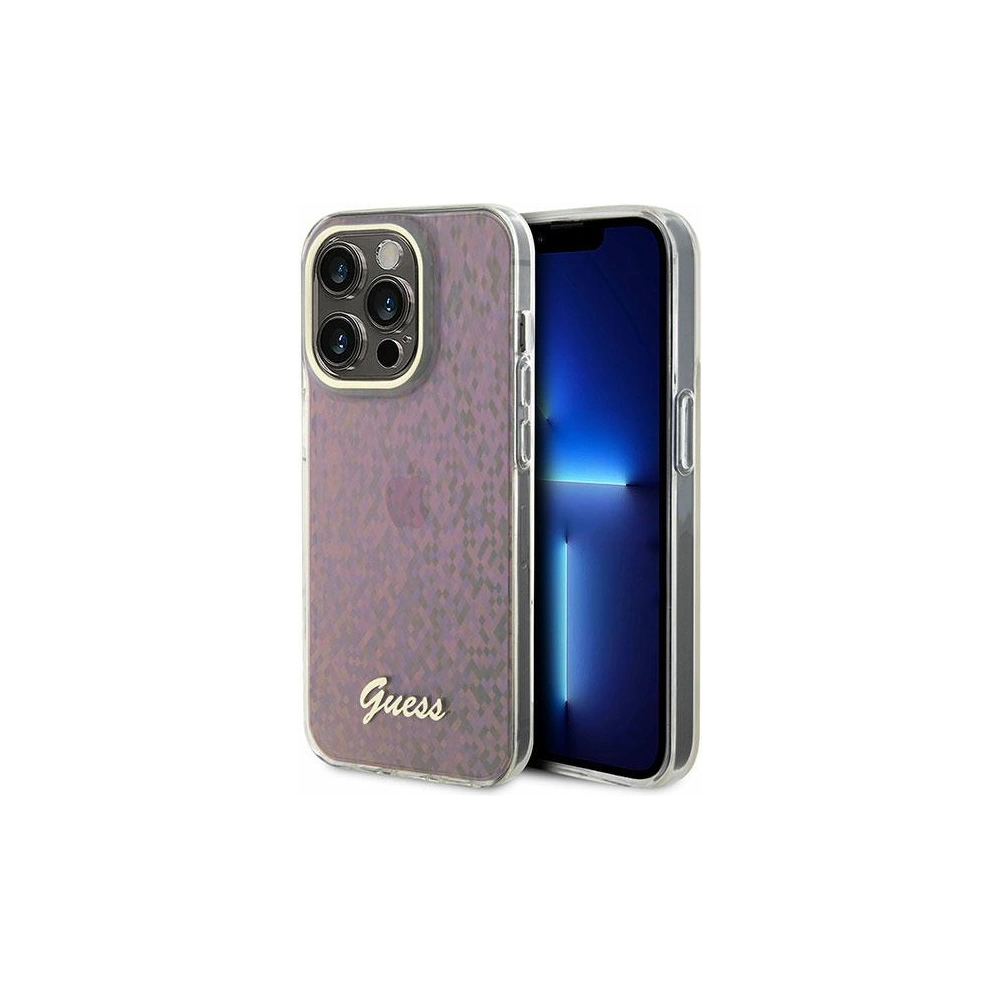 Wholesale Guess GUHCP15XHDECMP Apple iPhone 15 Pro Max hardcase IML Faceted Mirror Disco Iridescent pink - GUE2926 - {ean13} - Hurt