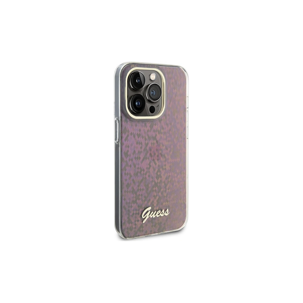 Wholesale Guess GUHCP15XHDECMP Apple iPhone 15 Pro Max hardcase IML Faceted Mirror Disco Iridescent pink - GUE2926 - {ean13} - Hurt