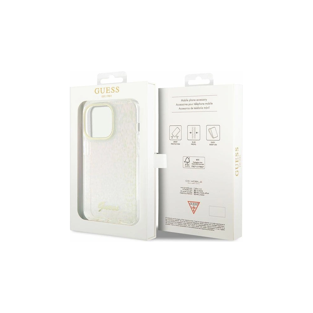 Wholesale Guess GUHCP15XHDECMP Apple iPhone 15 Pro Max hardcase IML Faceted Mirror Disco Iridescent pink - GUE2926 - {ean13} - Hurt