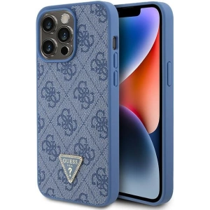 Hurtownia GSM - Etui Guess GUHCP15XP4TDPB Apple iPhone 15 Pro Max hardcase din piele 4G Triangle Strass albastru/blue - GUE2928 - {ean13} - Hurt