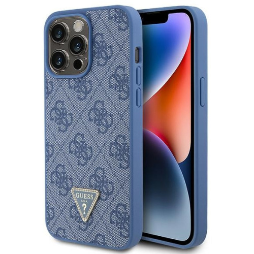 Guess Distributor - 3666339146559 - GUE2928 - Guess GUHCP15XP4TDPB Apple iPhone 15 Pro Max hardcase Leather 4G Triangle Strass blue - B2B homescreen