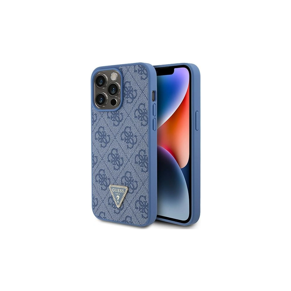 Hurtownia GSM - Etui Guess GUHCP15XP4TDPB Apple iPhone 15 Pro Max kemény tok Bőr 4G Háromszög Strassz kék/blue - GUE2928 - {ean13} - Hurt