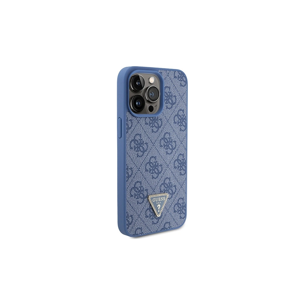 Hurtownia GSM - Etui Guess GUHCP15XP4TDPB Apple iPhone 15 Pro Max hardcase kožené 4G Triangle Strass modré/blue - GUE2928 - {ean13} - Hurt