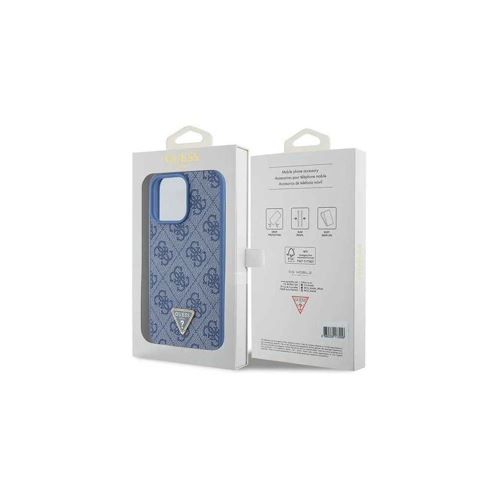 Hurtownia GSM - Etui Guess GUHCP15XP4TDPB Apple iPhone 15 Pro Max hardcase Leather 4G Triangle Strass niebieski/blue - GUE2928 - {ean13} - Hurt