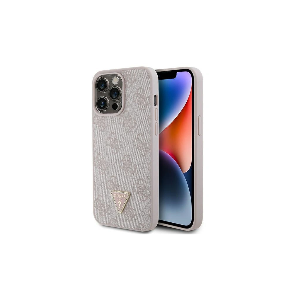 Hurtownia GSM - Etui Guess GUHCP15XP4TDPP Apple iPhone 15 Pro Max kemény tok Bőr 4G Gyémánt Háromszög rózsaszín/pink - GUE2929 - {ean13} - Hurt