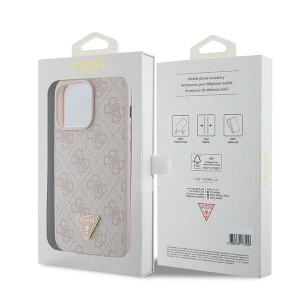 Wholesale Guess GUHCP15XP4TDPP Apple iPhone 15 Pro Max hardcase Leather 4G Diamond Triangle pink - GUE2929 - {ean13} - Hurt